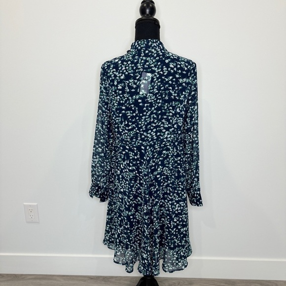 Banana Republic Blue Long Sleeve Floral Midi Lined Dress (S) - Picture 5 of 10